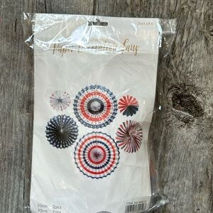 Fourth of July decorations paper fans 6 pieces Independence Day party
